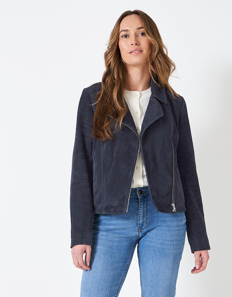 Navy suede jacket outlet ladies