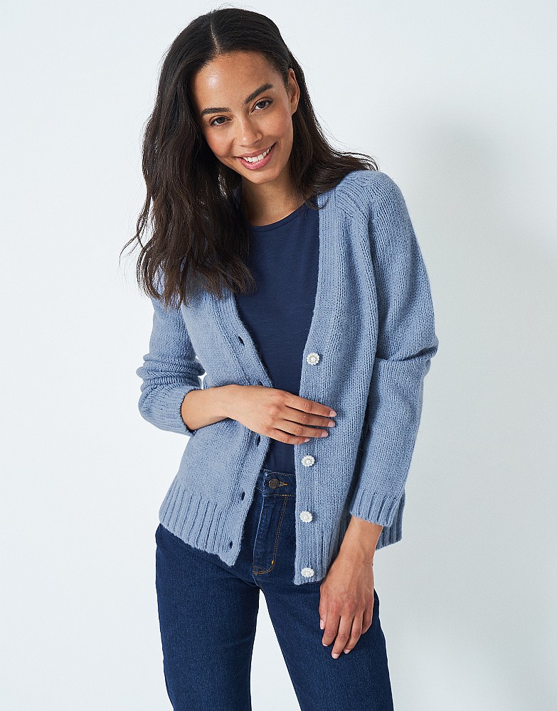 Women's Short Button Detail Cardigan from Crew Clothing Company