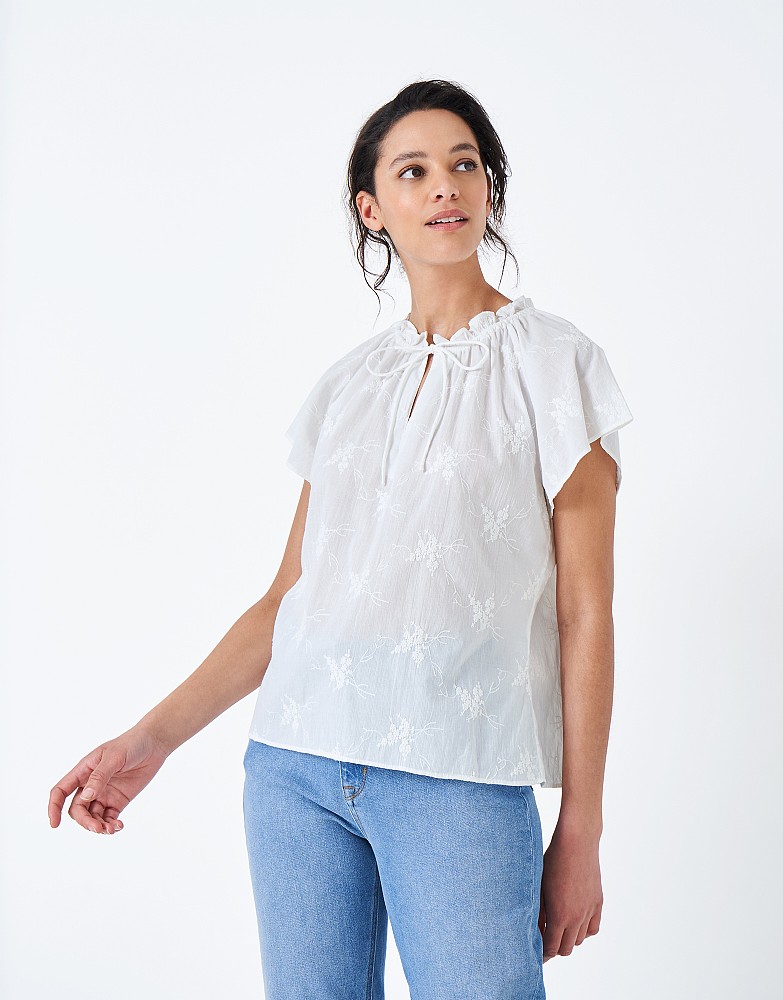 Amy Embroidered Cotton Top