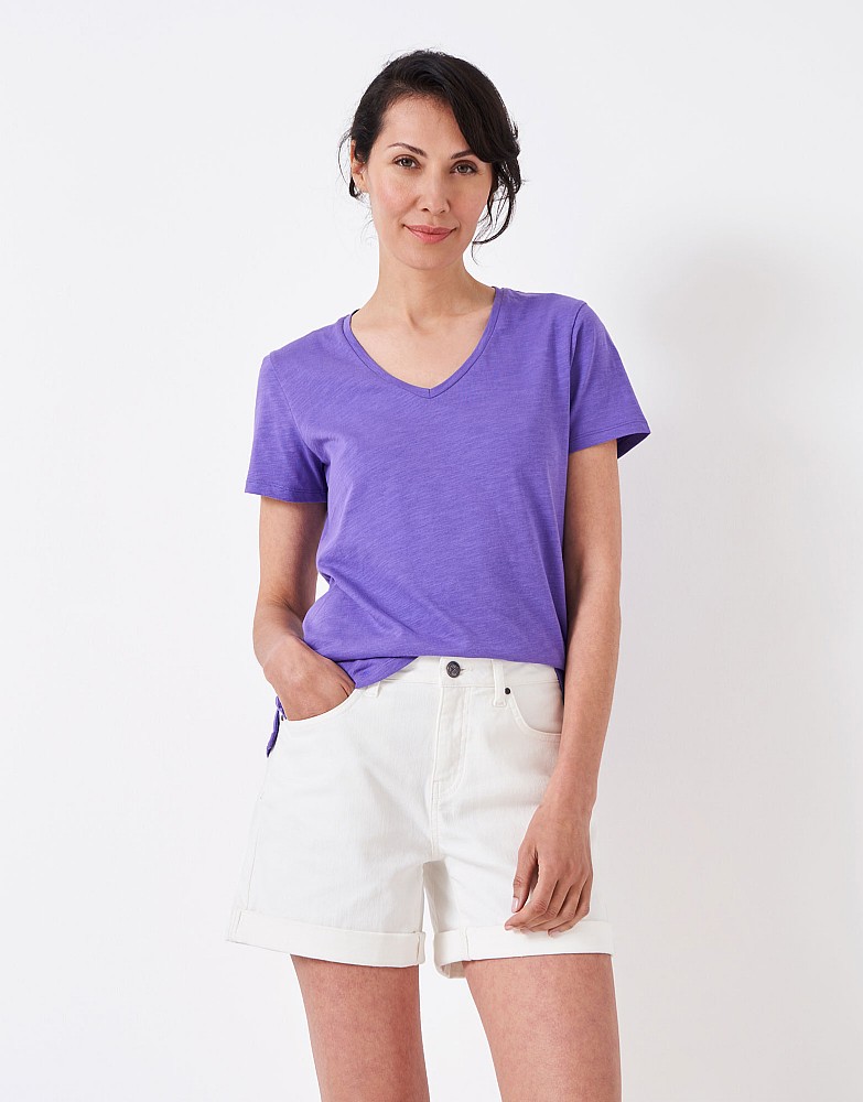 Perfect V Neck Slub T-Shirt