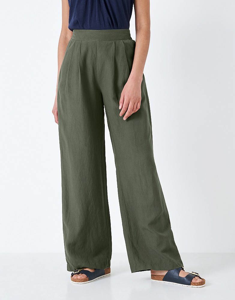 Ladies Linen Pants Summer High Waist Trousers Size 1020 Plus Size Khaki  Green  eBay
