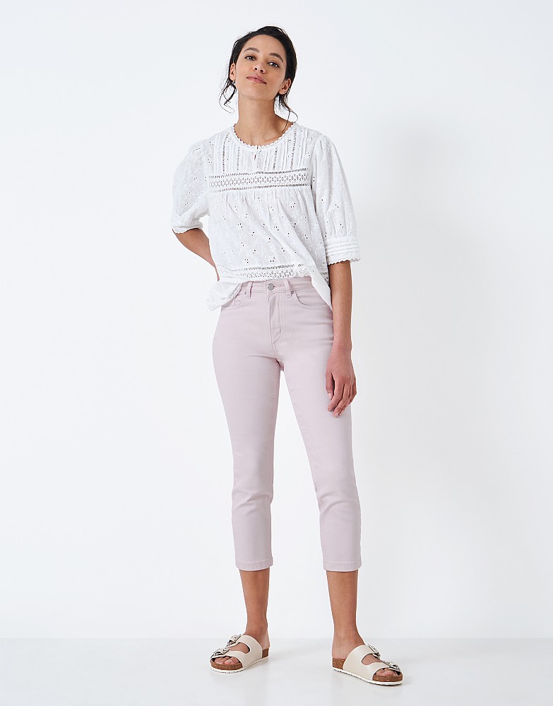 Pink cropped jeans on sale womens