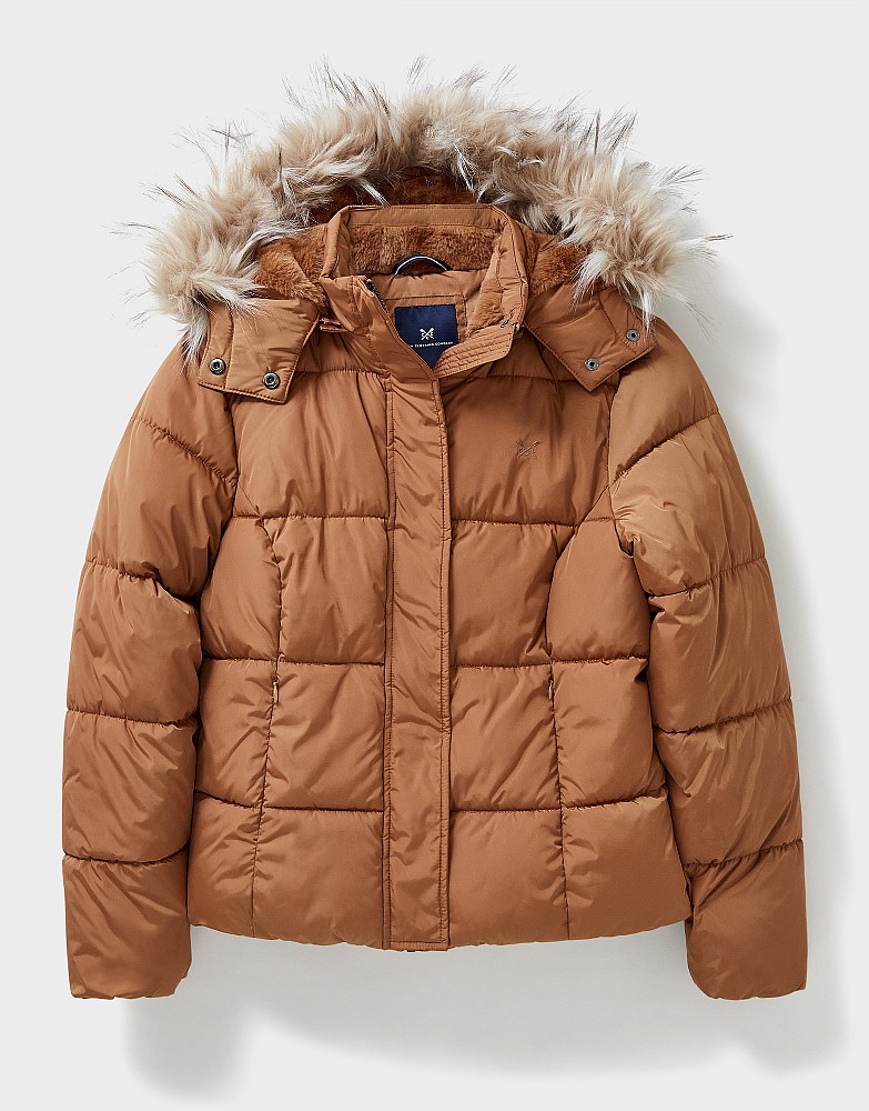 Padded jacket clearance with fur hood