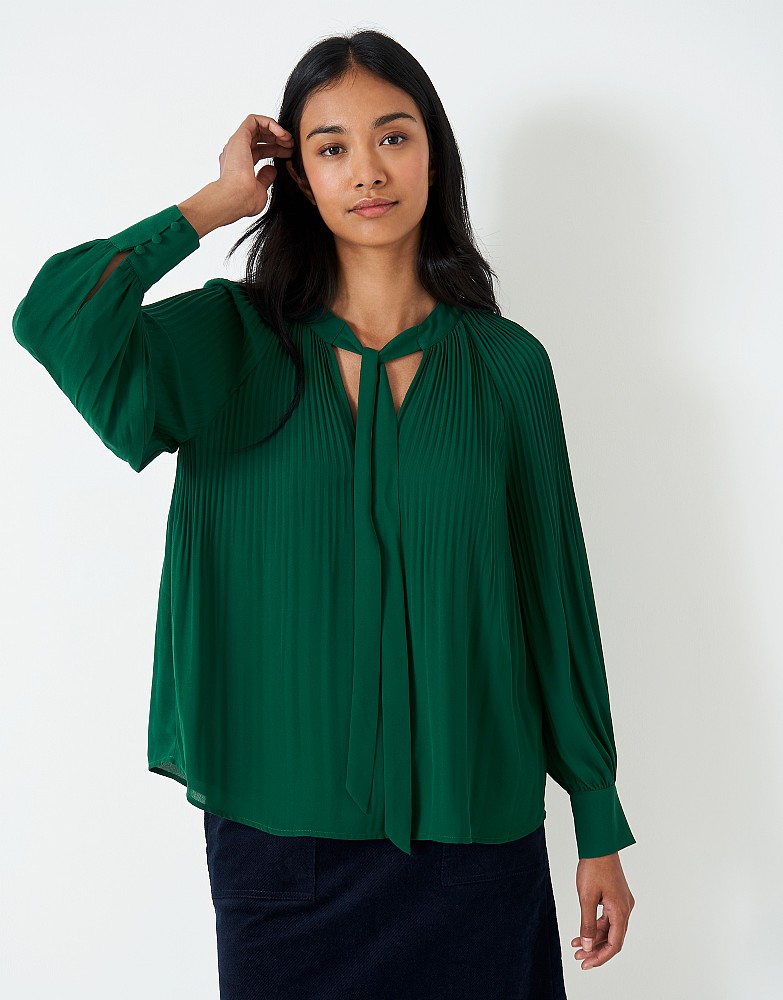 Women's Janey Pleated Sleeve Top from Crew Clothing Company
