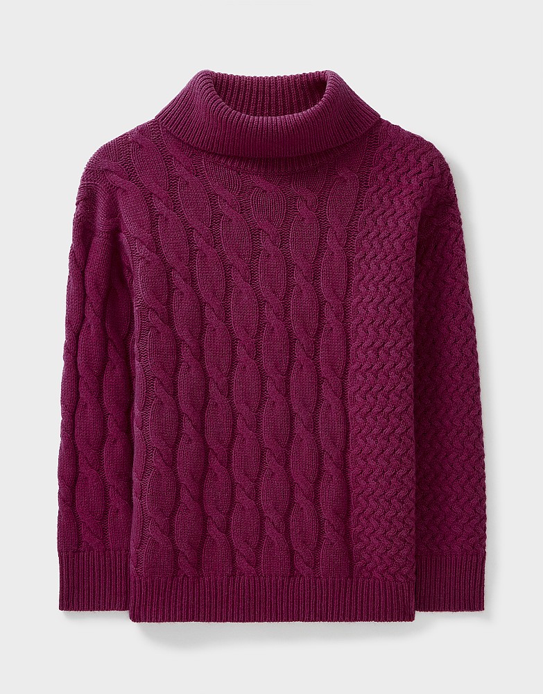 Patchwork Cable Knit Jumper