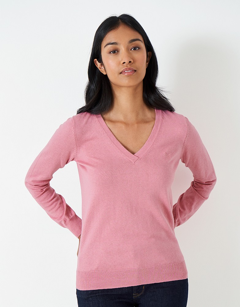 Women's Foxy Cotton Cashmere V Neck Jumper from Crew Clothing Company