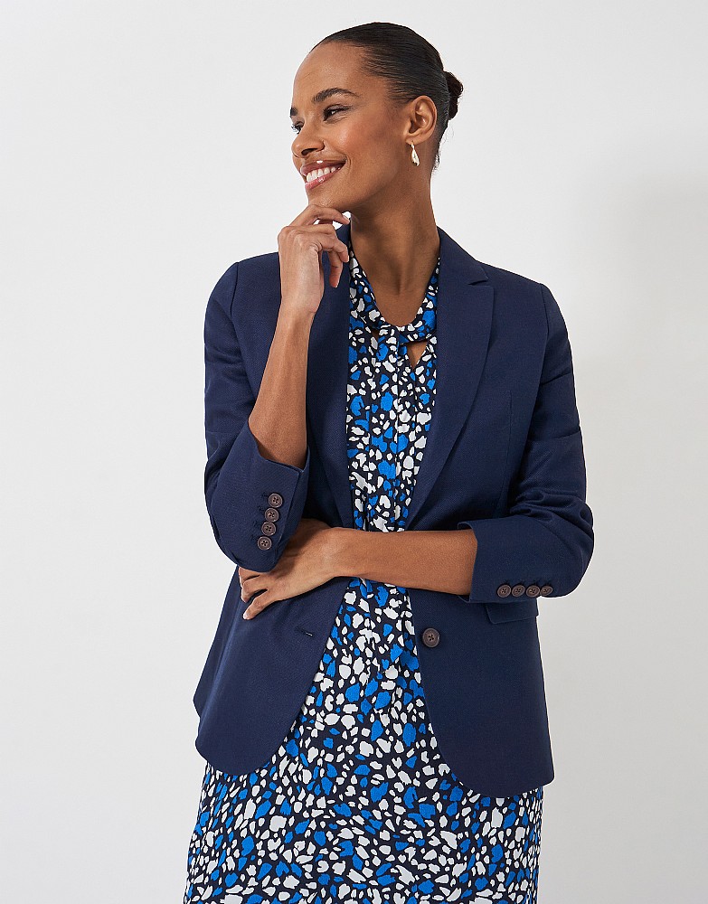 Longer Length Linen Blend Blazer