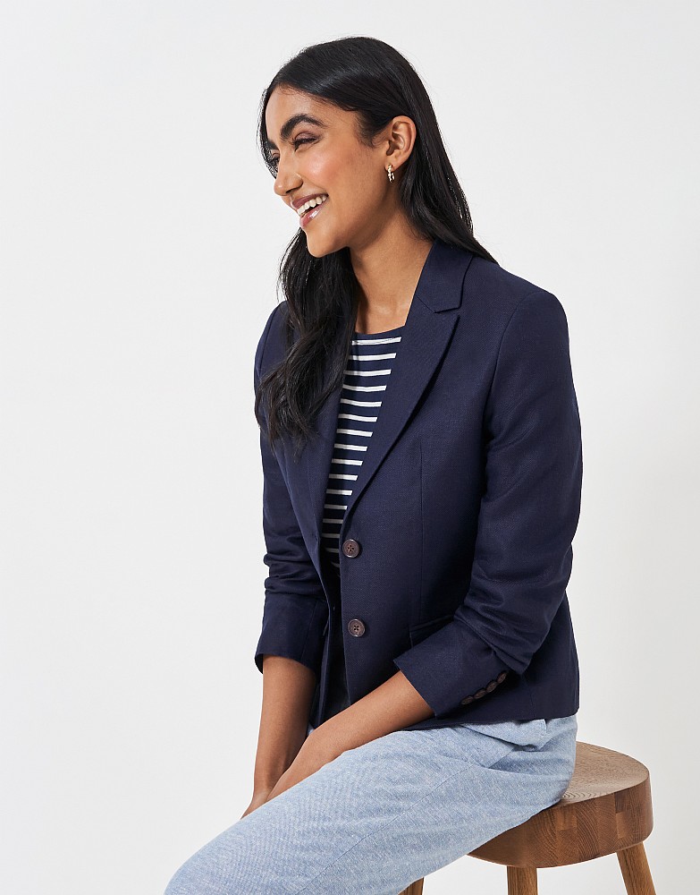 Shorter Length Linen Blend Blazer