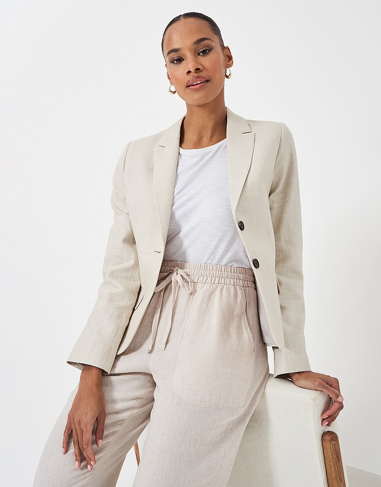 Shorter Length Linen Blend Blazer