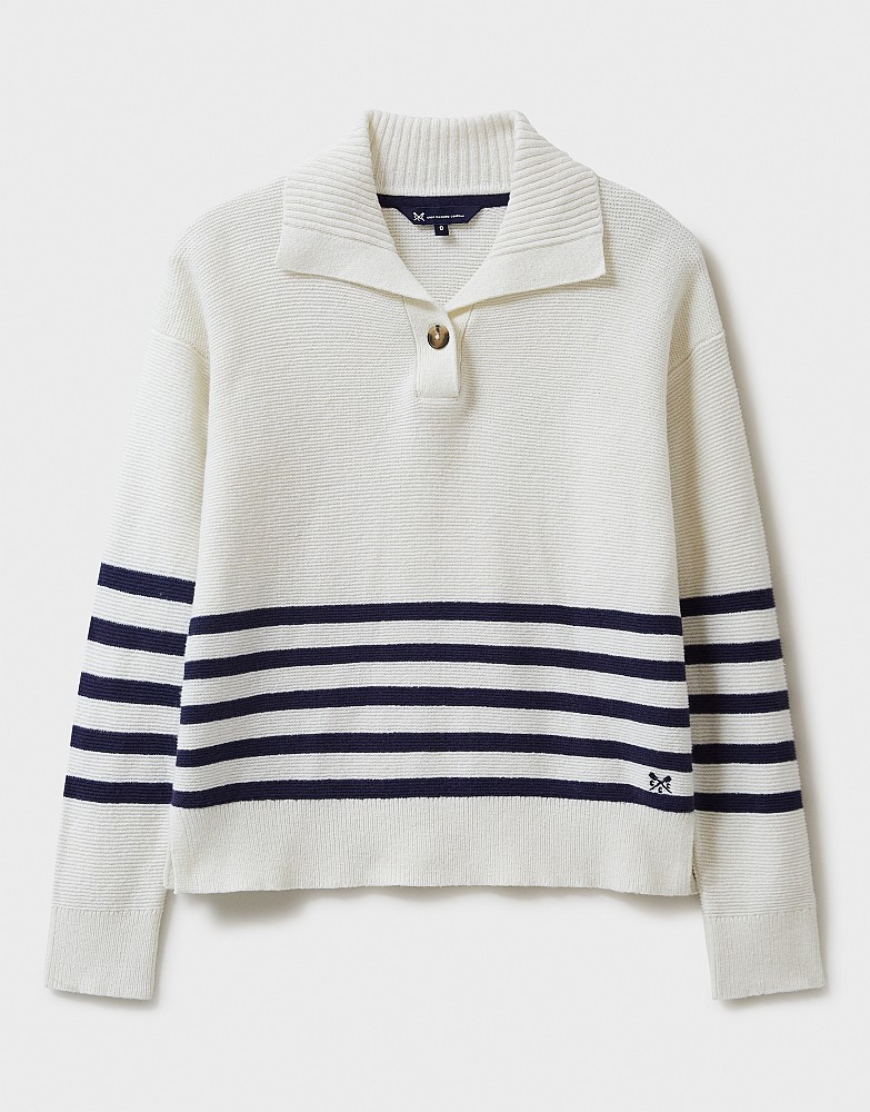 Women's Collar Detail Stripe Jumper from Crew Clothing Company