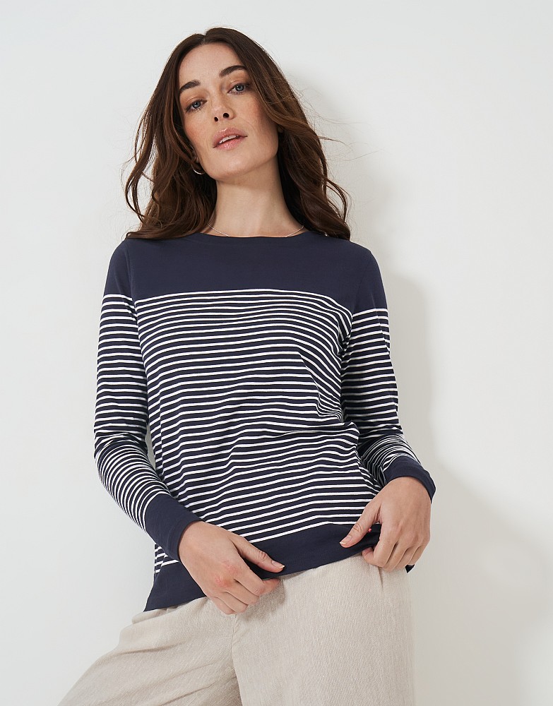 Cassandra Stripe Top With Button