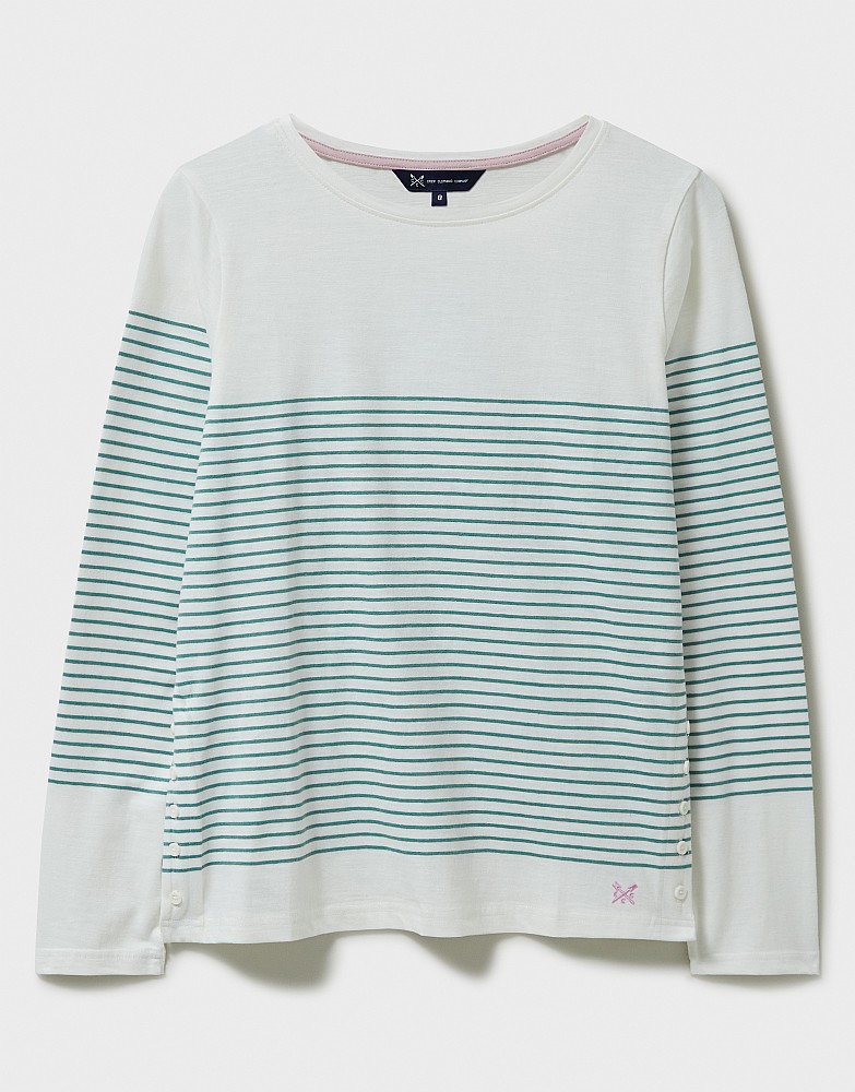 Women's Cassandra Stripe Button Top from Crew Clothing Company