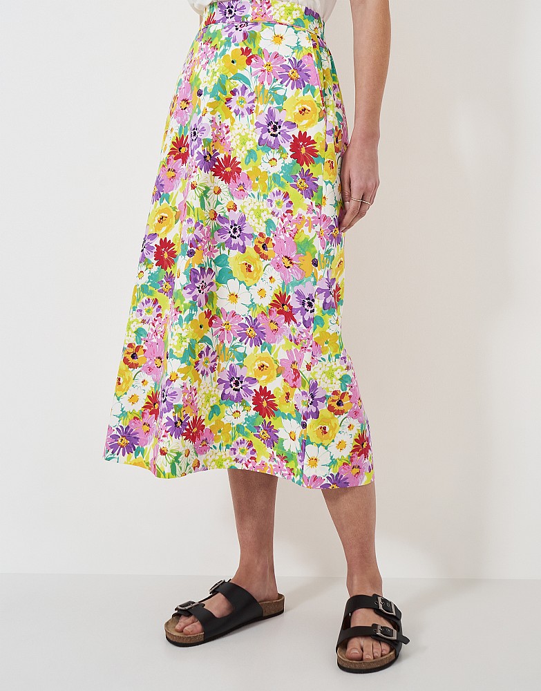 Lyocell Blend Floral Printed Skirt