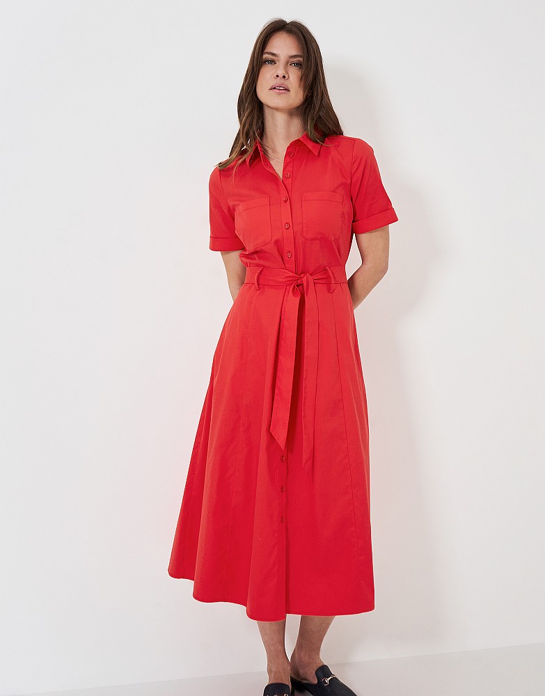 Bethany Lyocell Blend Shirt Dress In Red