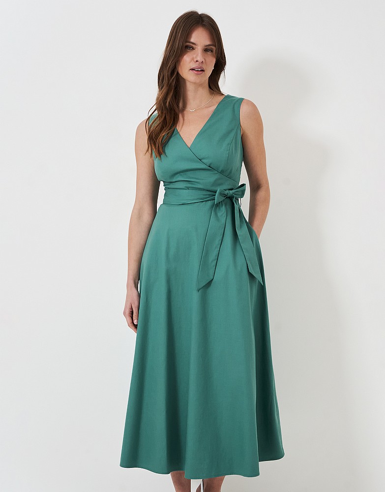 Jenny Lyocell Blend Wrap Dress in Green