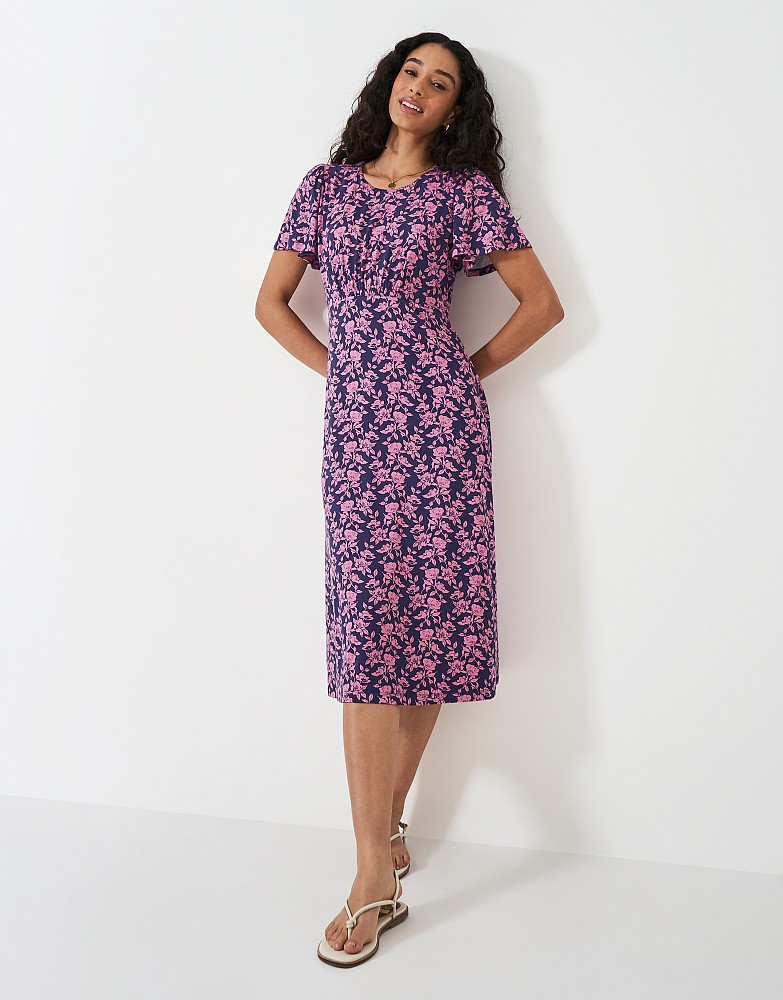 Women's Jenna Printed Scoop Neck Jersey Dress from Crew Clothing Company