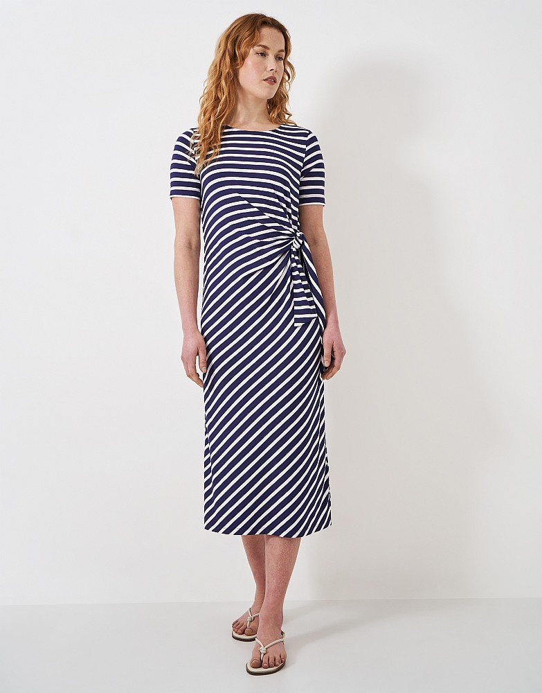 Tina Tie Front Printed Jersey Dress