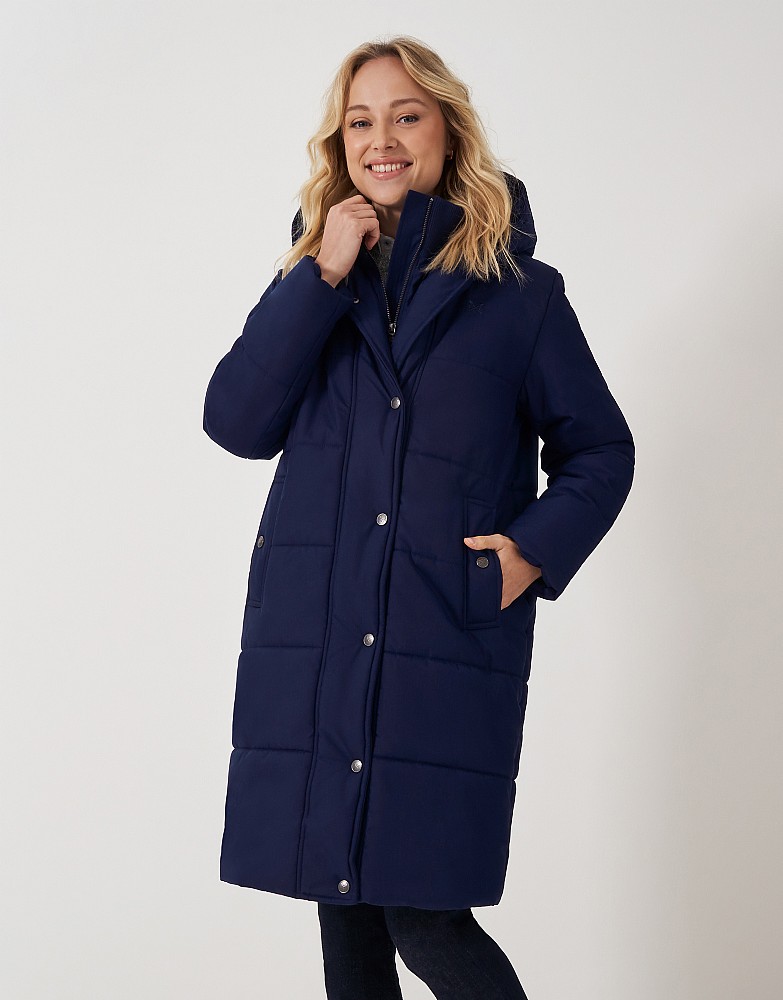 Heavy Weight Padded Coat in Navy