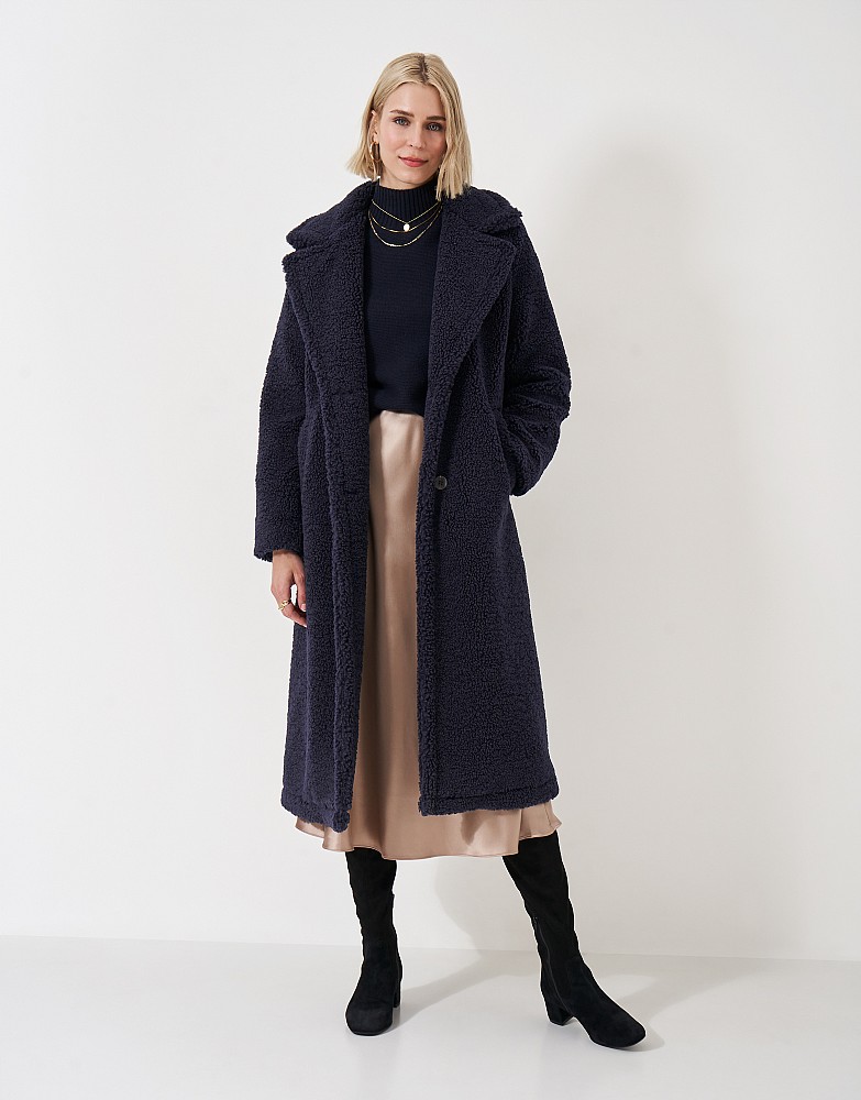 Borg Coat in Navy