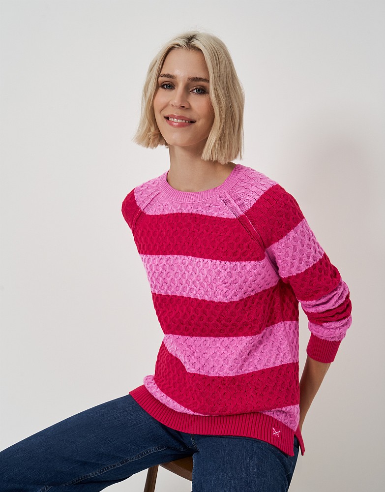 Pink and red striped sweater best sale