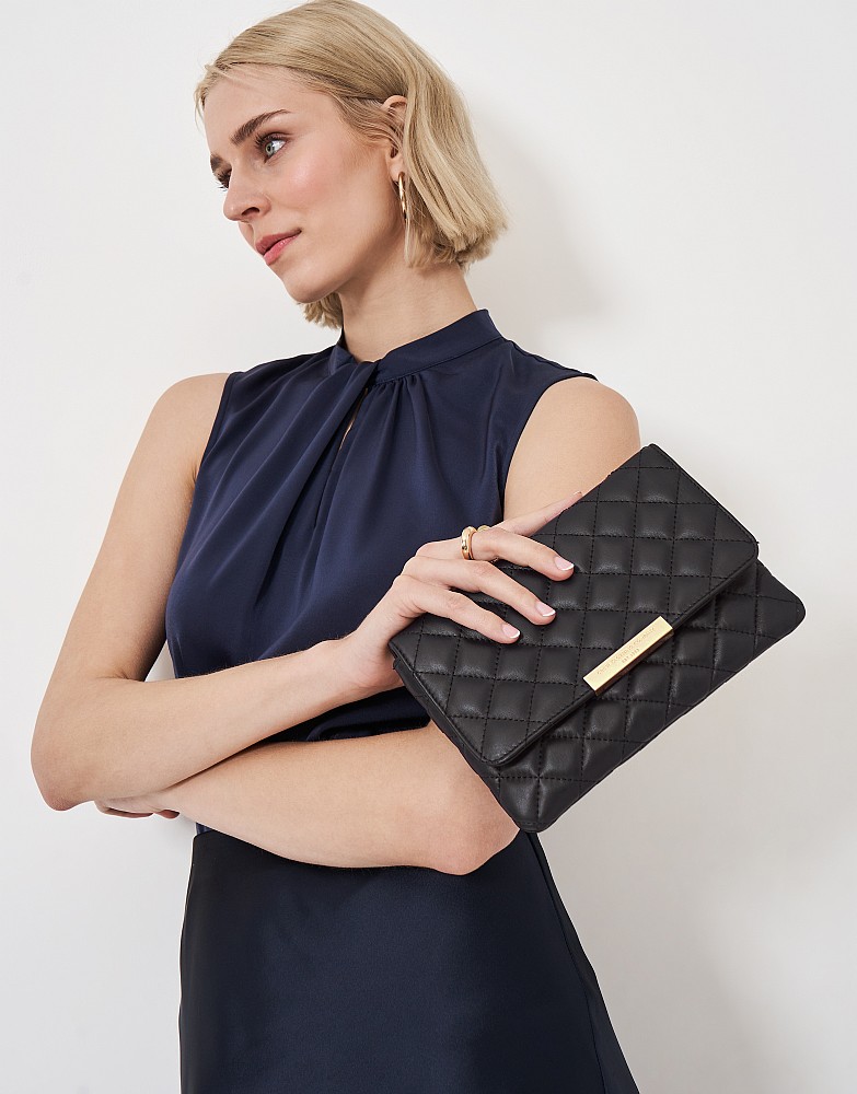 Quilted Leather Clutch Bag