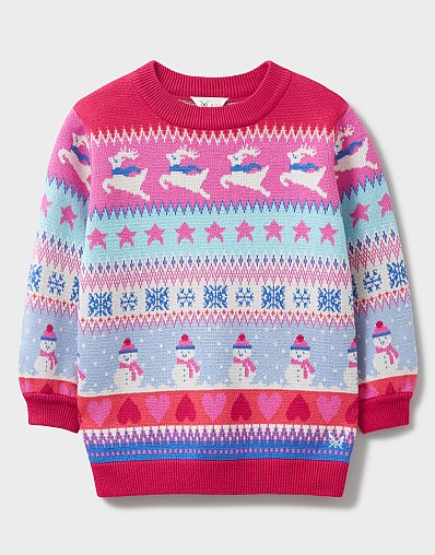 Online NWT mini boden Festive Fair Isle Crew Sweater