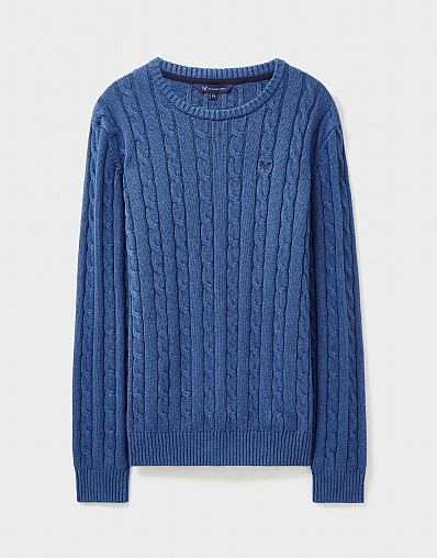 Men's Oarsman Cable Knit Crew Neck Jumper from Crew Clothing Company