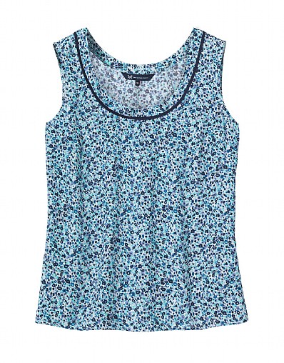 Women's Piped Shell Top in Wildflower Meadow Blue from Crew Clothing