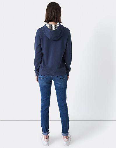 Navy Ash Popover Cotton Hoodie