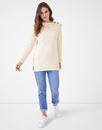 Button Shoulder Knit Jumper