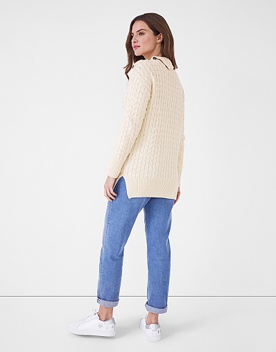 Button Shoulder Knit Jumper