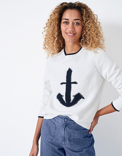 Women's Heritage V Neck Cable Jumper From Crew Clothing Company