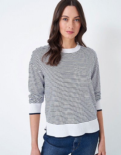 Women's Heritage V Neck Cable Jumper from Crew Clothing Company