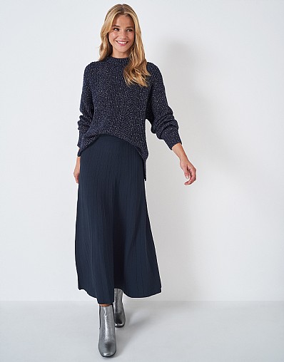 Women's Pleated Knitted Skirt from Crew Clothing Company