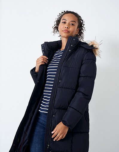 Women's Midweight Padded Longline Coat from Crew Clothing Company