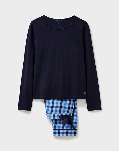 Women's Woven Flannel Check PJ Bottoms With Jersey Top from Crew Clothing  Company