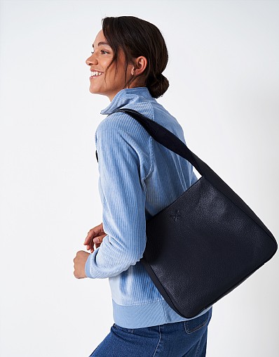 Navy leather hobo outlet bag