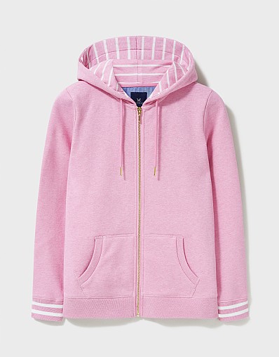 Women's Pink Heritage Zip Through Hoodie from Crew Clothing Company